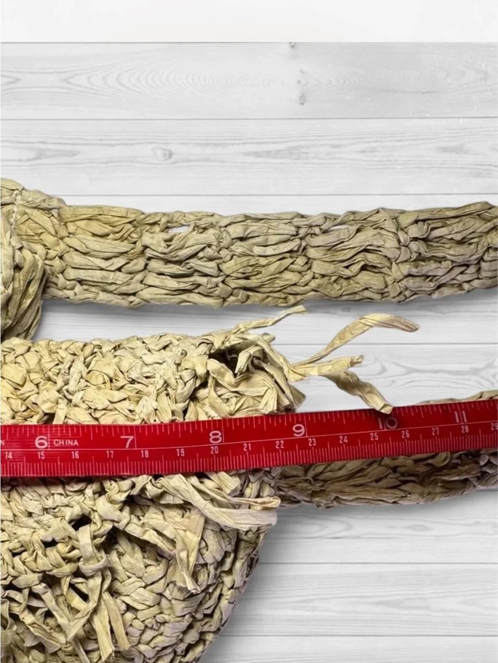 Anthropologie Hand-Woven Raffia Boho Belt Bag, Natural Beige